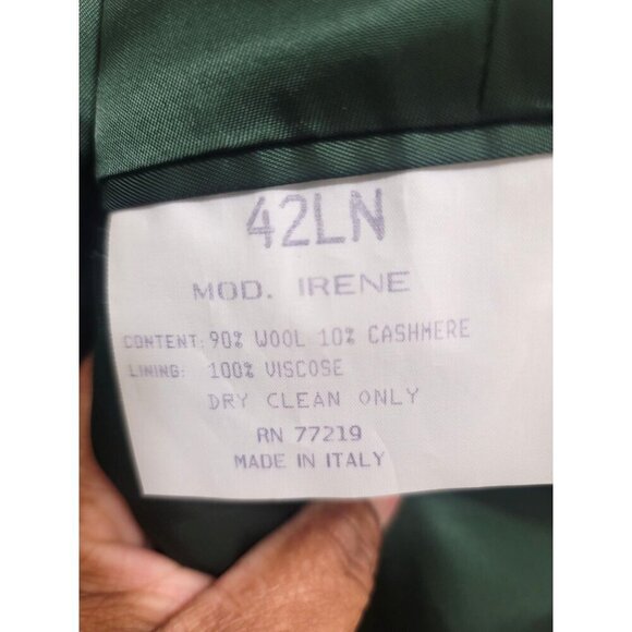 VITO RUFOLO Green Wool / CASHMERE Men's Blazer Notch Lapel & Button Closure SZ 4 - Picture 11 of 16